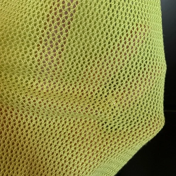 Lime Green Open-Front Women's cardigan. XL - Picture 6 of 8